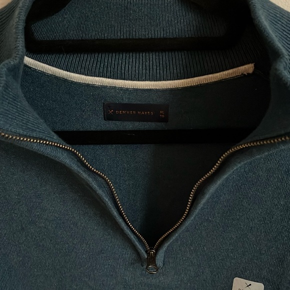 Men’s Denver Hayes 1/4 Zip Sweater - Blue Heather - Picture 3 of 6